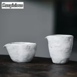 Japanese Powder Yin Wihte Tea Pitcher Antique Handmade Coarse Pottery Cha Hai Household Justice Cup Chinese Tea Set Accessories