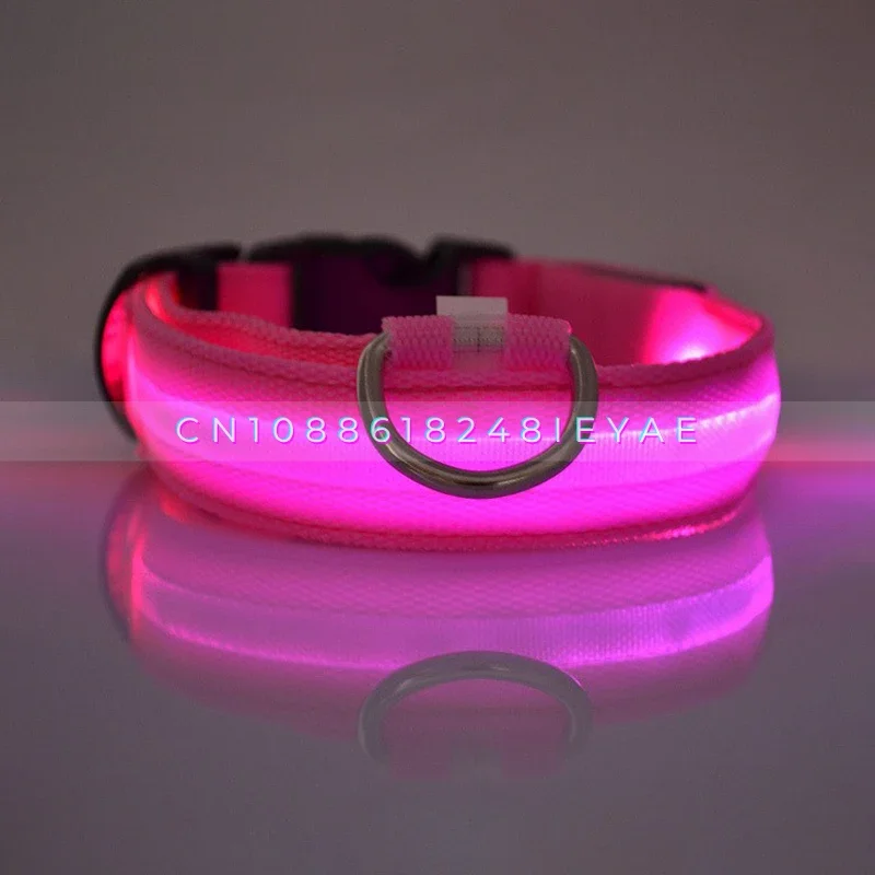 

Новый стиль, регулируемый размер, светодиодный нейлоновый мигающий ошейник для собак, светодиодный ремень безопасности для собак и кошек