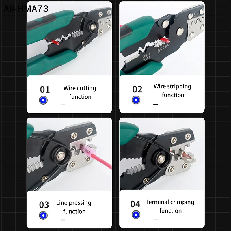 【HMA73】Multi-function Crimping Pliers RC Crimping Crimp Plier Tool For Futaba JR JST Servo Connector 14 -26 AWG Wire Straight