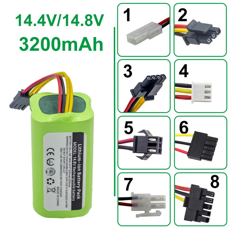 Vacuum Cleaner Battery 14.8V/14.4V 4S1P 3200mAh for Chuwi/Polaris/Kitfort/DIBEA/Ecovacs/iBoto iLife/Genio/Liectroux/ FOR Xiaomi