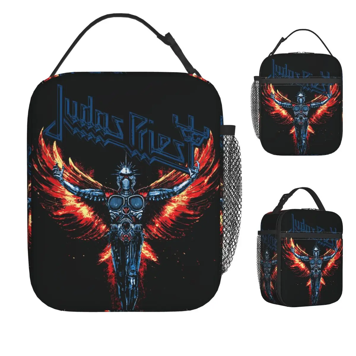 

Сумка для обеда Judas Priest для взрослых, крылья ангела, синий логотип, ланч-бокс, повседневная сумка-холодильник для пикника на открытом воздухе, термосумка-тоут