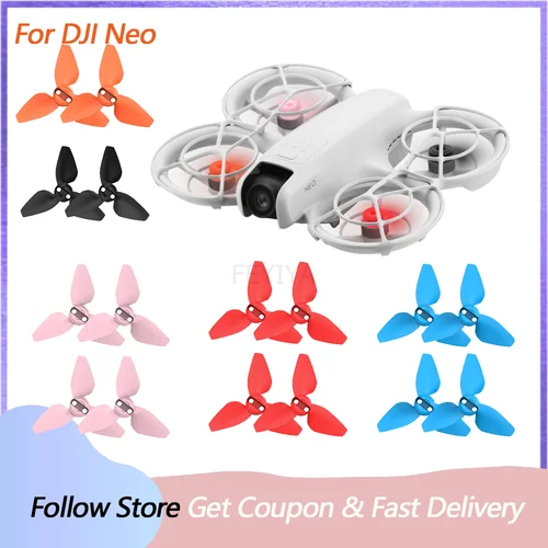 Imagen 1 del producto Hélice de 2 pares para DJI Neo, accesorios de repuesto de ala ligera y colorida de liberación rápida, hélices de repuesto, accesorio para Dron