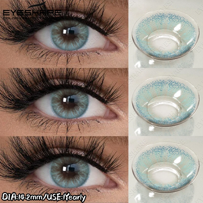 EYESHARE Natürliche Farbige Kontaktlinsen Braune Augenlinsen Graue Schöne Pupillen Blaue Augenlinsen Jährliche Grüne Schönheits-Make-up-Linsen – Detail 6