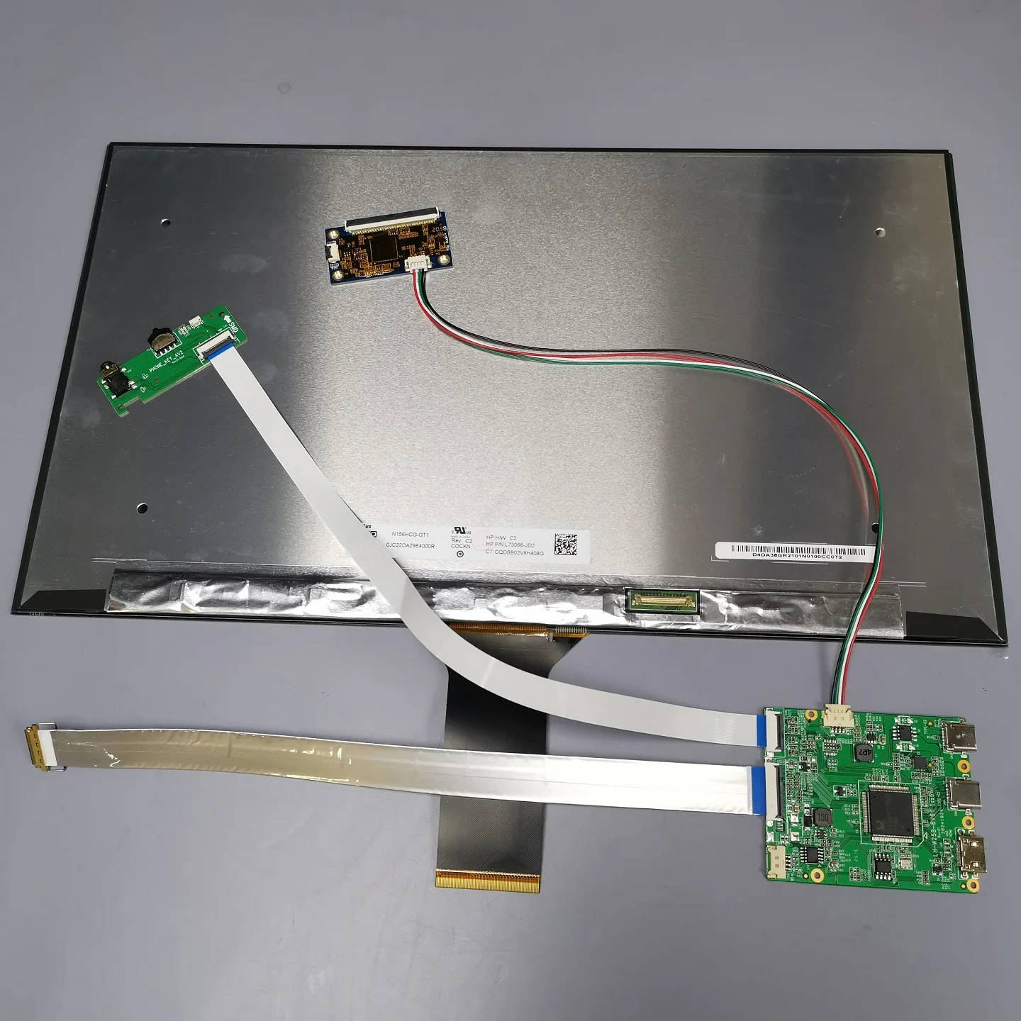 Zestaw modułu monitora z ekranem dotykowym 15,6 cala - kabel USB-C + Mini HDMI All-in-One, IPS FHD 1080P, 10-punktowy pojemnościowy dotyk, wbudowany