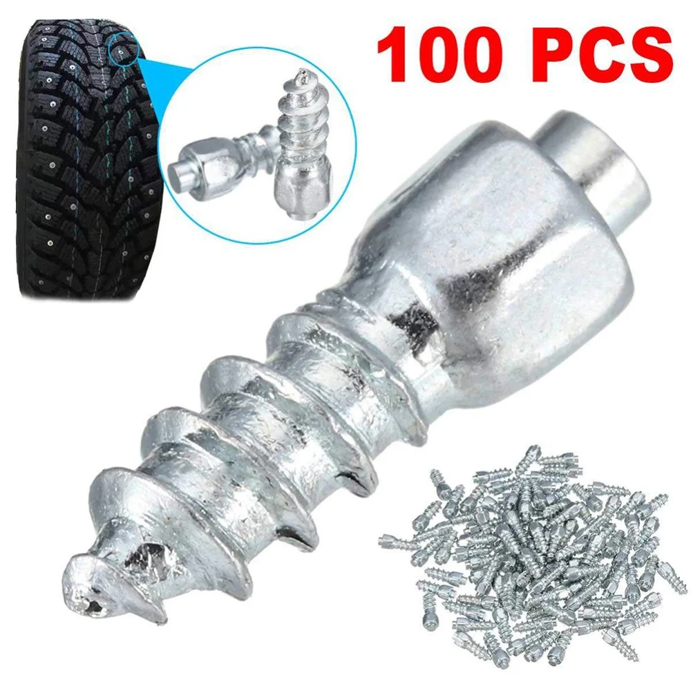 타이어 스터드 카바이드 스크류 스노우 스파이크, 자동차, SUV, ATV, UTV 자동차 타이어용, 얼음 방지, 12mm, 100PCs