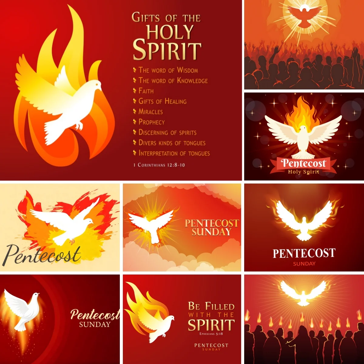Pentecost Holy Flame Dove Background Biblical Spirit Beliefs Christian Church Decor Jesus Cross Baptism Party Photo Backdrop