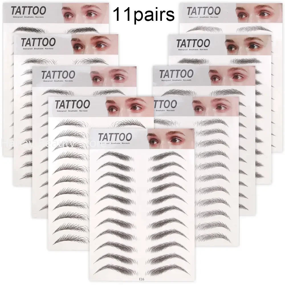 4D Eyebrow Tattoo Stickers Hair Like Waterproof Eyebrow Tattoos Long Lasting Natural Fake Eyebrows Cosmetics Permanent Eyebrows