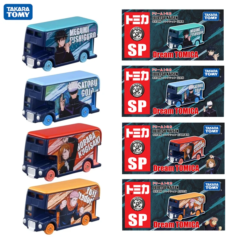 TAKARA TOMY Tomica-vehículo de juguete de Metal fundido a presión para niños, juguete de vehículo de juguete de aleación de Anime, Jujutsu Kaisen Satoru Gojo, 4 piezas