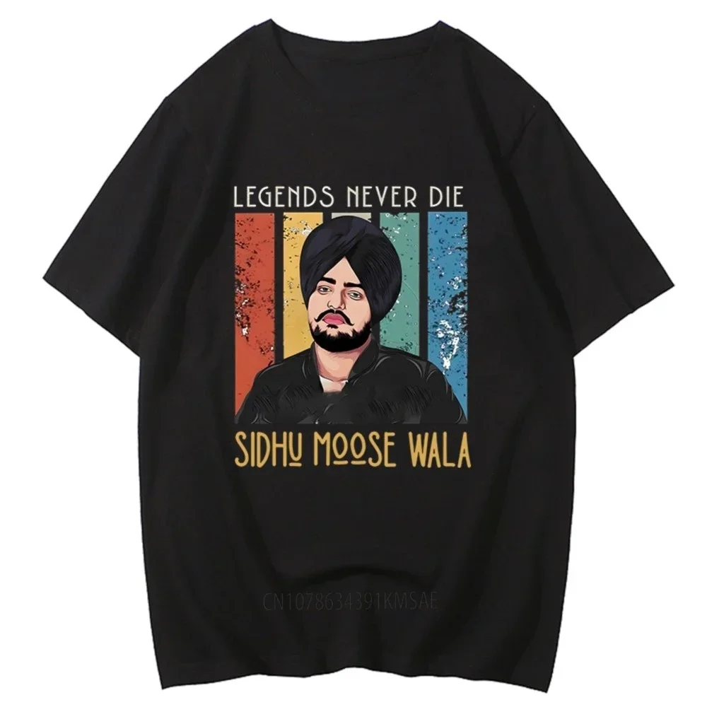 Legends Never Die T-shirt Sidhu Moose Wala India Rapper Tshirt Graphic Tees Men Streetwear Summer Short Sleeve Cotton T shirts