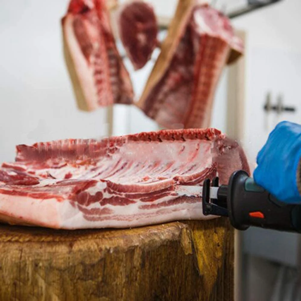 

A45M-6Pcs 12-дюймовое сабельное пильное полотно для резки пищевых продуктов из нержавеющей стали с большими зубьями для замораживания мяса, кости, индейки,