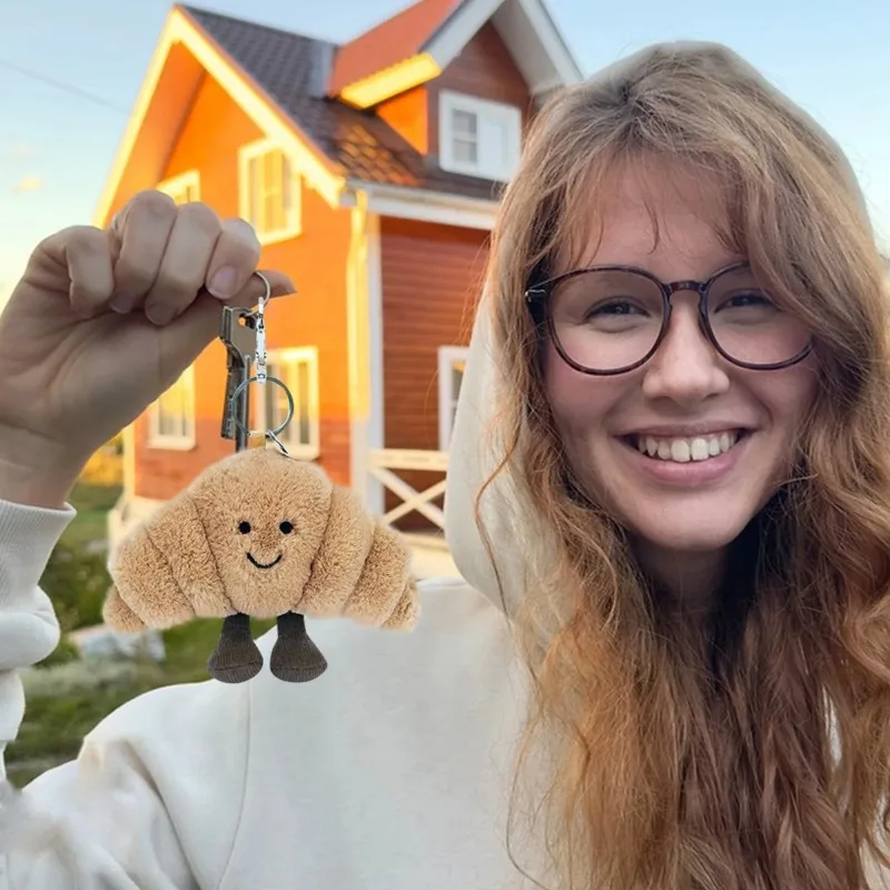 Schattige croissant tas charme sleutelhanger Perfect nieuwigheid cadeau voor voedselliefhebbers Leuk accessoire voor tassen en mobiele telefoons