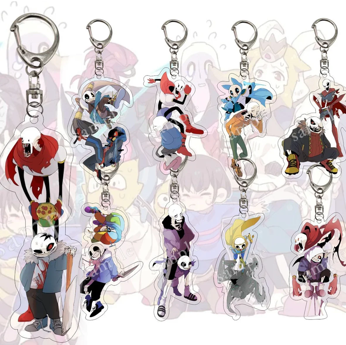 Undertale KeyChain Anime Key Ring Men Women Acrylic Car Cosplay  Mobile Phone Bag Pendant Pendant Party Kids Gift Jewelry Toys