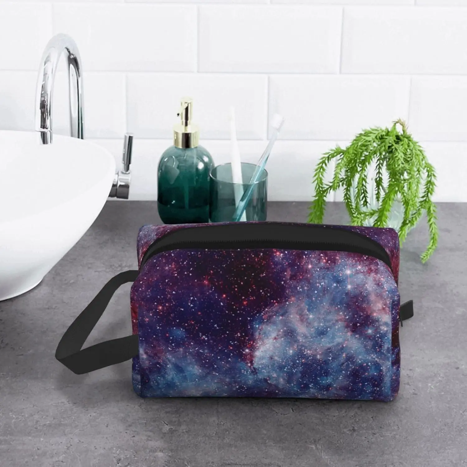 Abstract Space Galaxy Travel Toiletry Bags Cosmetic Bags With Hanging Makeup Bag For Women Men