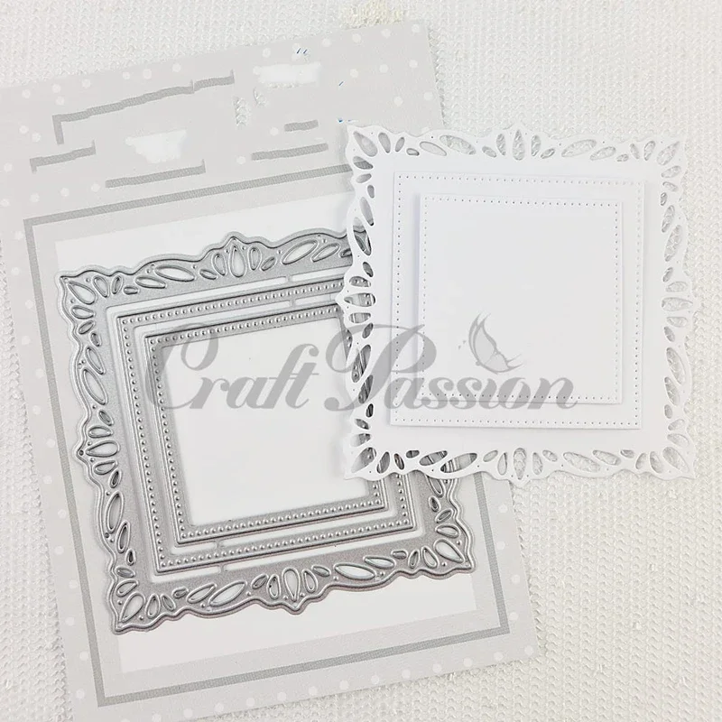 2022 AliliArts Metal Cutting Dies Square frames diy Scrapbooking Photo Album Decorative Embossing PaperCard Crafts Die