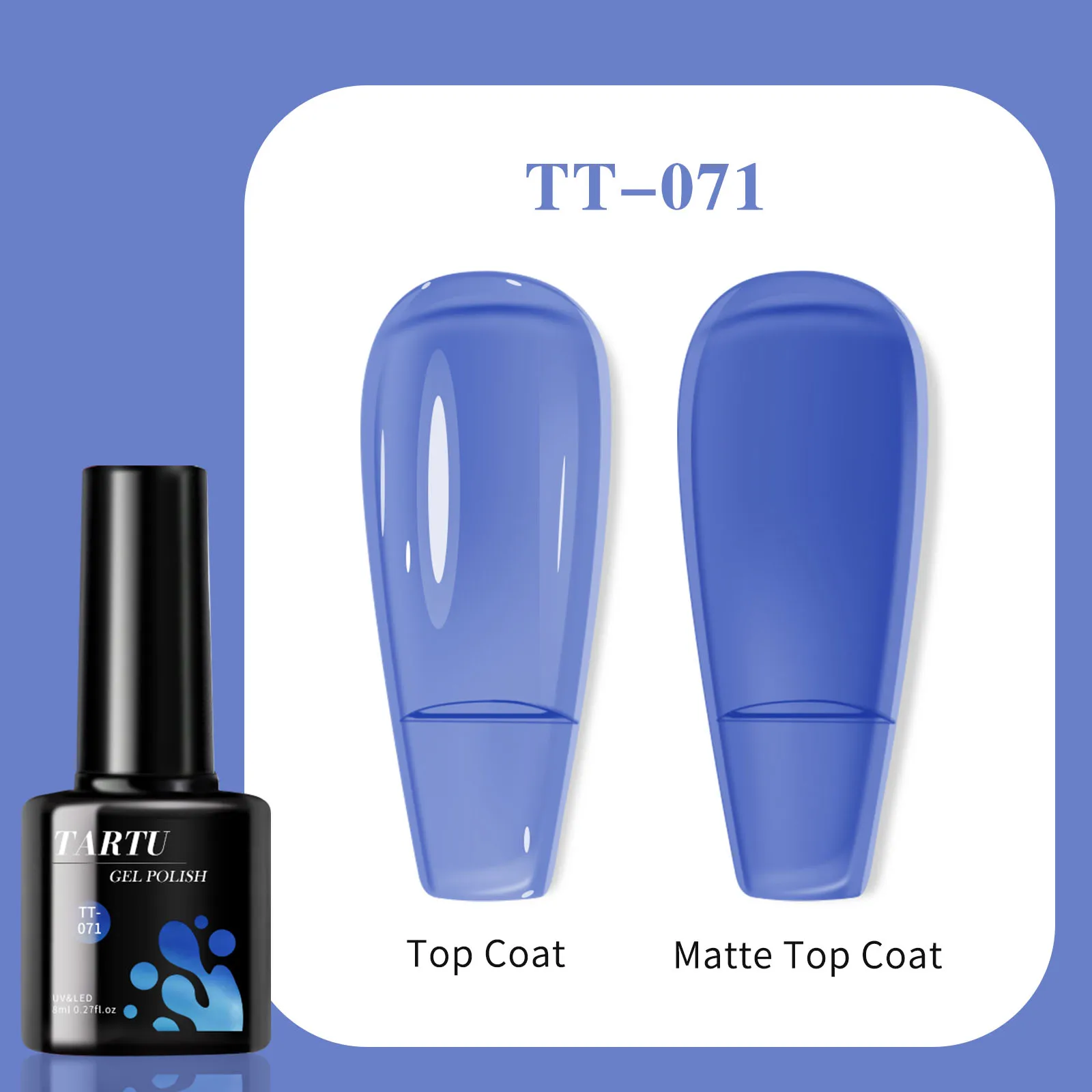TARTU 8ml esmalte em gel gelatinoso, esmalte em gel gel gelatinoso azul, semipermanente, adequado para manicure doméstica DIY