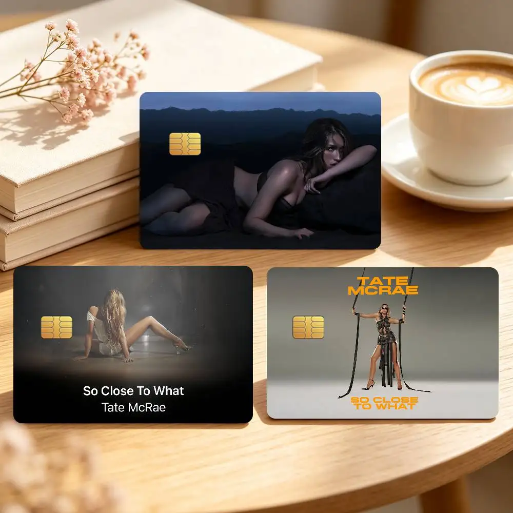 Singer T-Tate McRae So Close To What Credit Card Skin Stickers For Bank Bus Metro Cards Waterproof Anti-Scratch Gift 4PCS