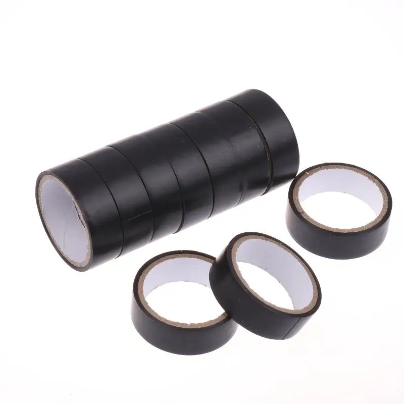 10 قطع من الشريط الكهربائي المطاطي الأسود عالي الحرارة - لاصق عازل مرن متين للاستخدام الصناعي والمنزل والميكانيكي
