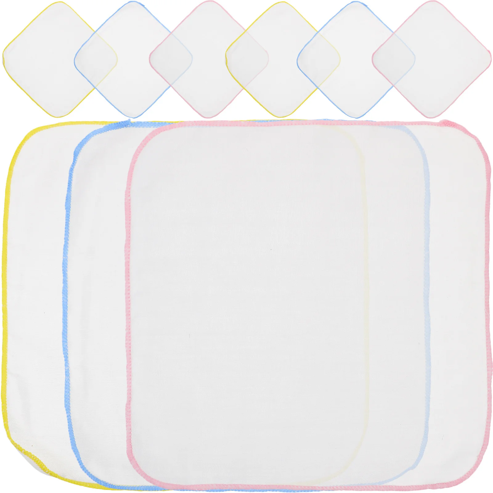 

9Pcs 25x25cm Baby Burp Towels Cotton Drooling Bibs Pink Blue Yellow Unisex Durable Gift Parents Small Towel Square Kerchief
