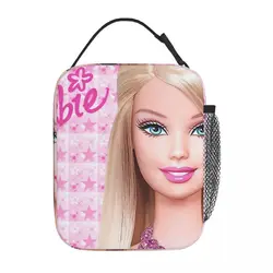 Barbie-fiambrera con aislamiento Y2K para hombre y mujer, bolsa de almuerzo de alta capacidad, contenedor de comida, bolsa de oficina al aire libre, color rosa