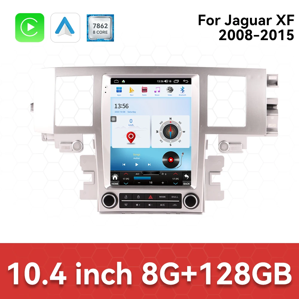 

Автомобильный радиоприемник с экраном 12,1 дюйма для Jaguar XF 2008-2015 Android 14, мультимедийный плеер, беспроводной Carplay, GPS-навигация, головное устройство, авто