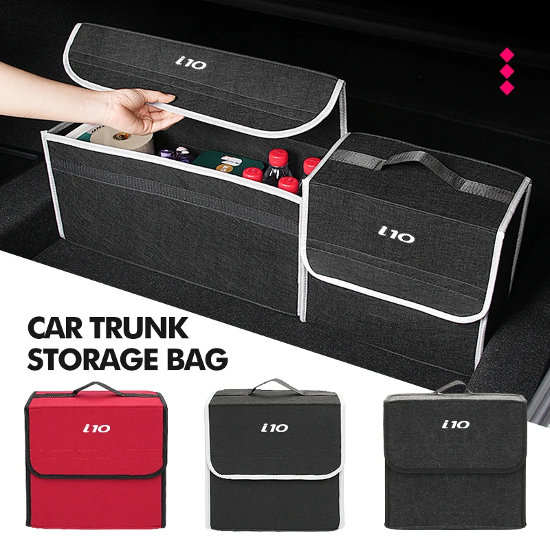 Caja de almacenamiento de emergencia para maletero de coche, bolsa plegable grande para Hyundai i10 I10 N Line 2009 2010 2011 2012 2013 2019 2020 2021