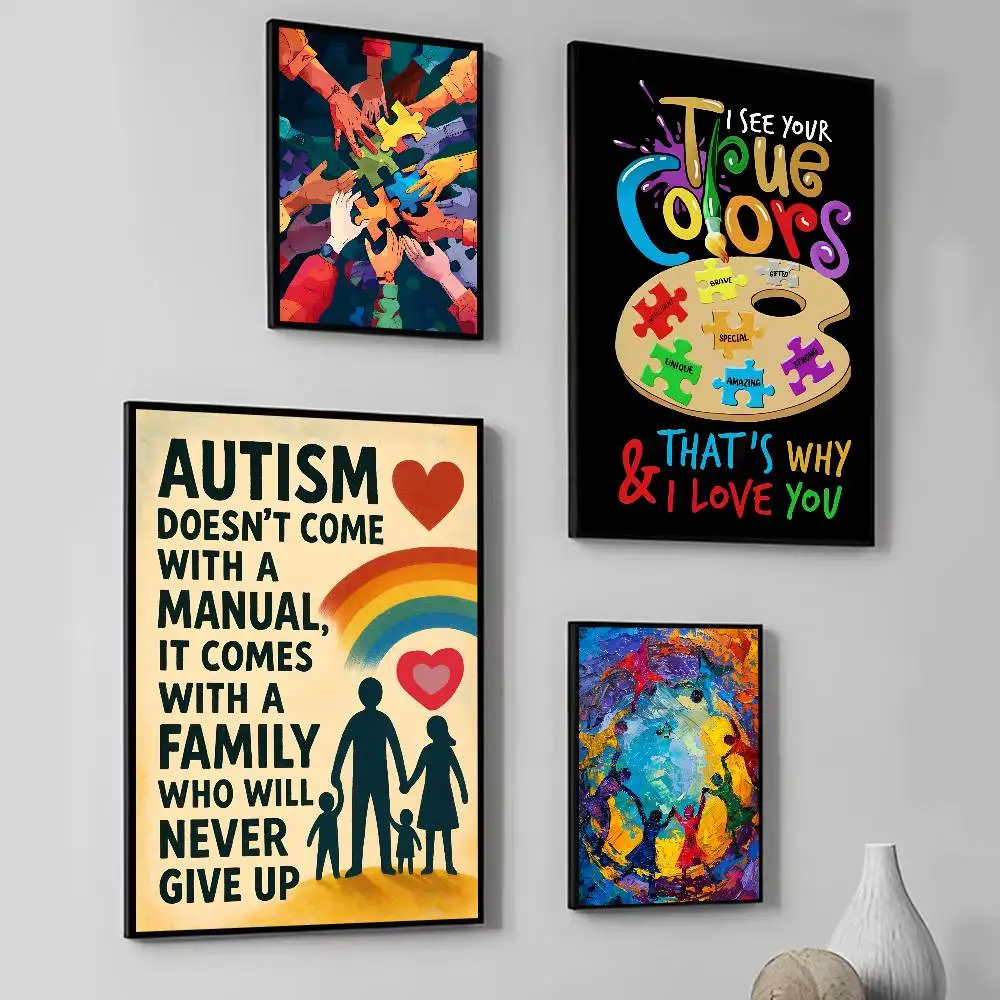 Love Autism Acceptanc Creative Slogan Manga Poster null