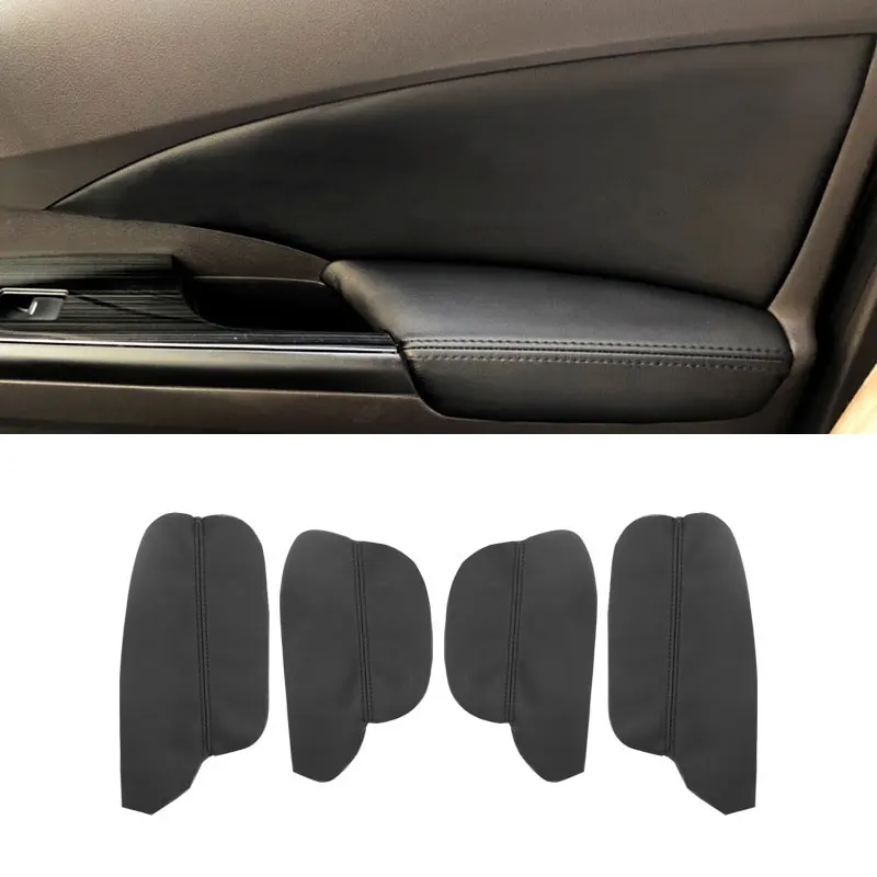 

For Honda CRV 2012 2013 2014 2015 2016 2017 4PCS Interior Microfiber Leather Car Door Panel Armrest Cover Protective Trim