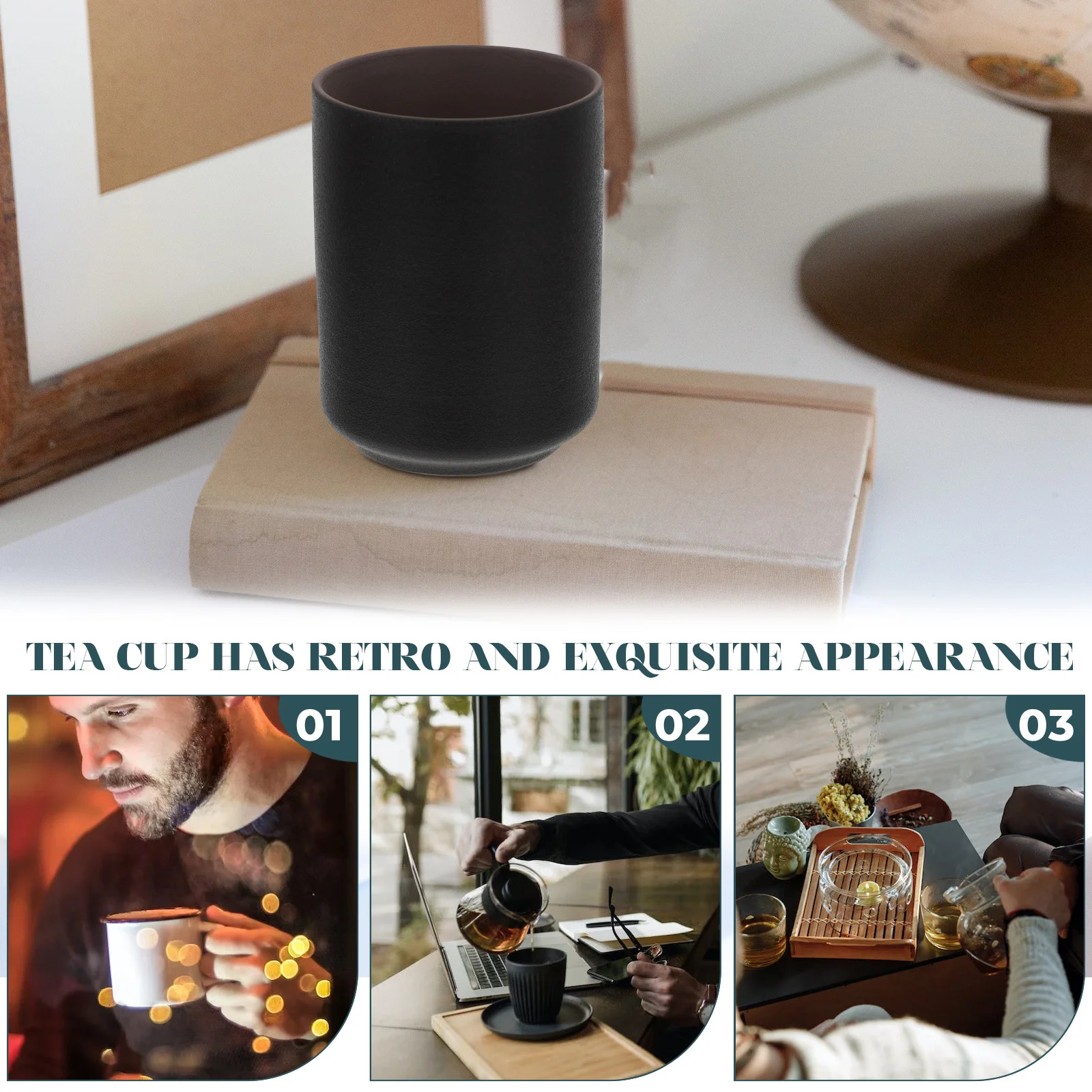 

Retro Ceramic Tea Cup Japanese Style Fine Craftsmanship Smooth Safe Round Lip Design Easy Clean Home Hotel Restaurant Decoration