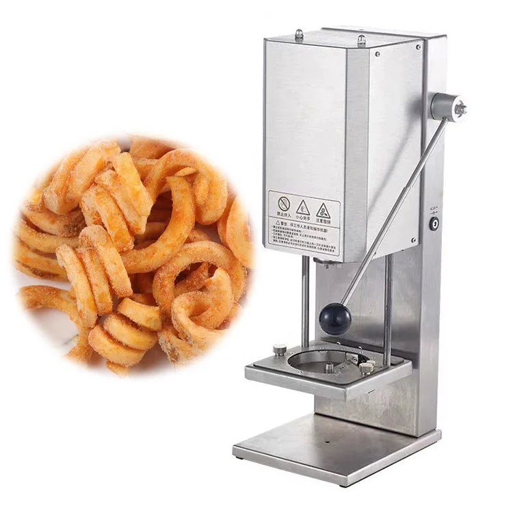 Commercial 100 KG/H 3-10 mm adjustable Electric Potato Spiral Whirlwind Cutting Machine For Curly Chips/Curly French Fries