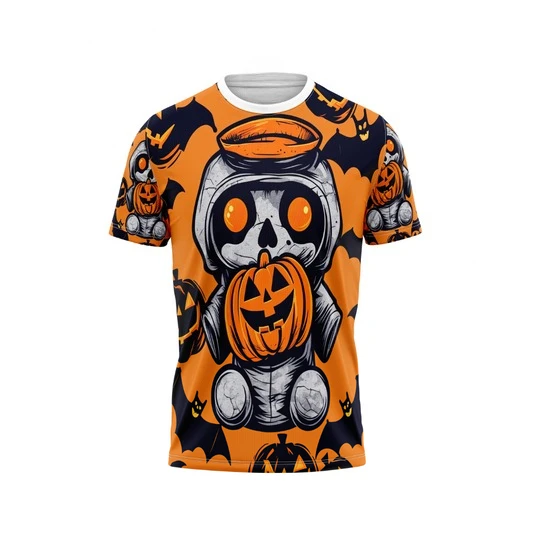 تي شيرت مطبوع عليه الهالوين التالي 25-26 - سلسلة NPRHPT Halloween ثلاثية الأبعاد رقمية للرجال والنساء، قمصان متطابقة بين الوالدين والطفل #1