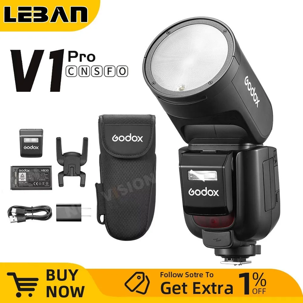 Godox V1 Pro V1Pro TTL ليثيوم أيون كاميرا مستديرة الرأس فلاش نقل لاسلكي Speedlite فلاش لكانون نيكون سوني فوجي أوليمبوس