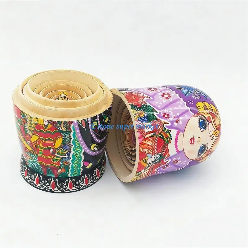 090B Traditional Matryoshka Dolls Educational Nesting Doll for Kids Room Decors