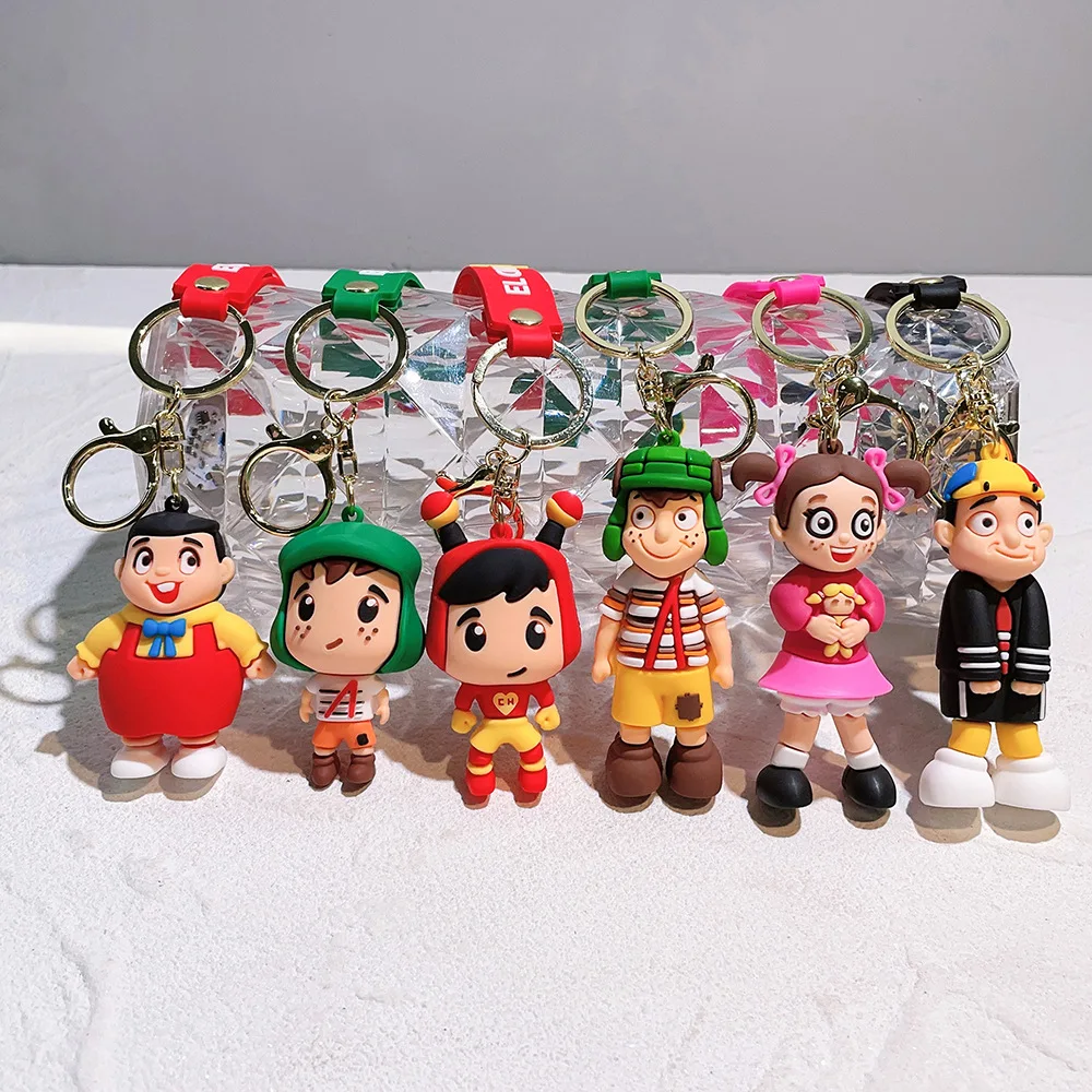 

6pcs/set Anime El Chavo Del Ocho Keychain Cartoon Doll Pendant Key Chain Bag Car Keyring llaveros Funny Jewelry Friends Gift