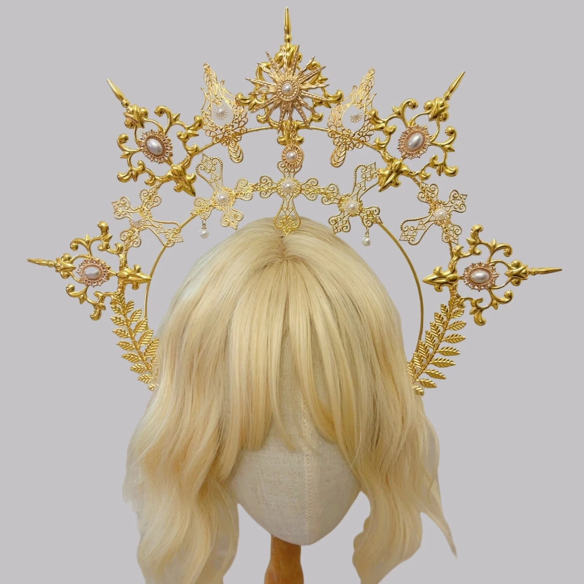 Goddess Halo Spiked Shaped Crown Headpiece Gothic Lotia Women's Party Headwear Accessories image 4