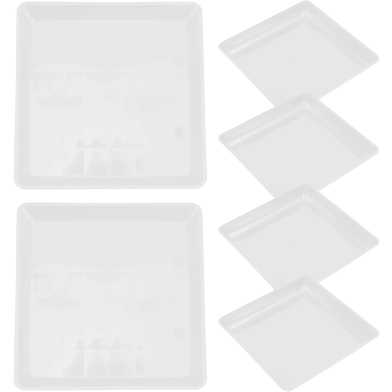 

6Pcs Square Plant Saucers Plastic Planter Trays Flowerpot Water Catcher Drip Tray for Indoor Outdoor Bonsai Pots
