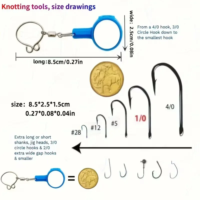 2 Stück Angelzubehör: Knotenbindewerkzeug, Outdoor-Angelzubehör für multifunktionales Angeln – Detail 5