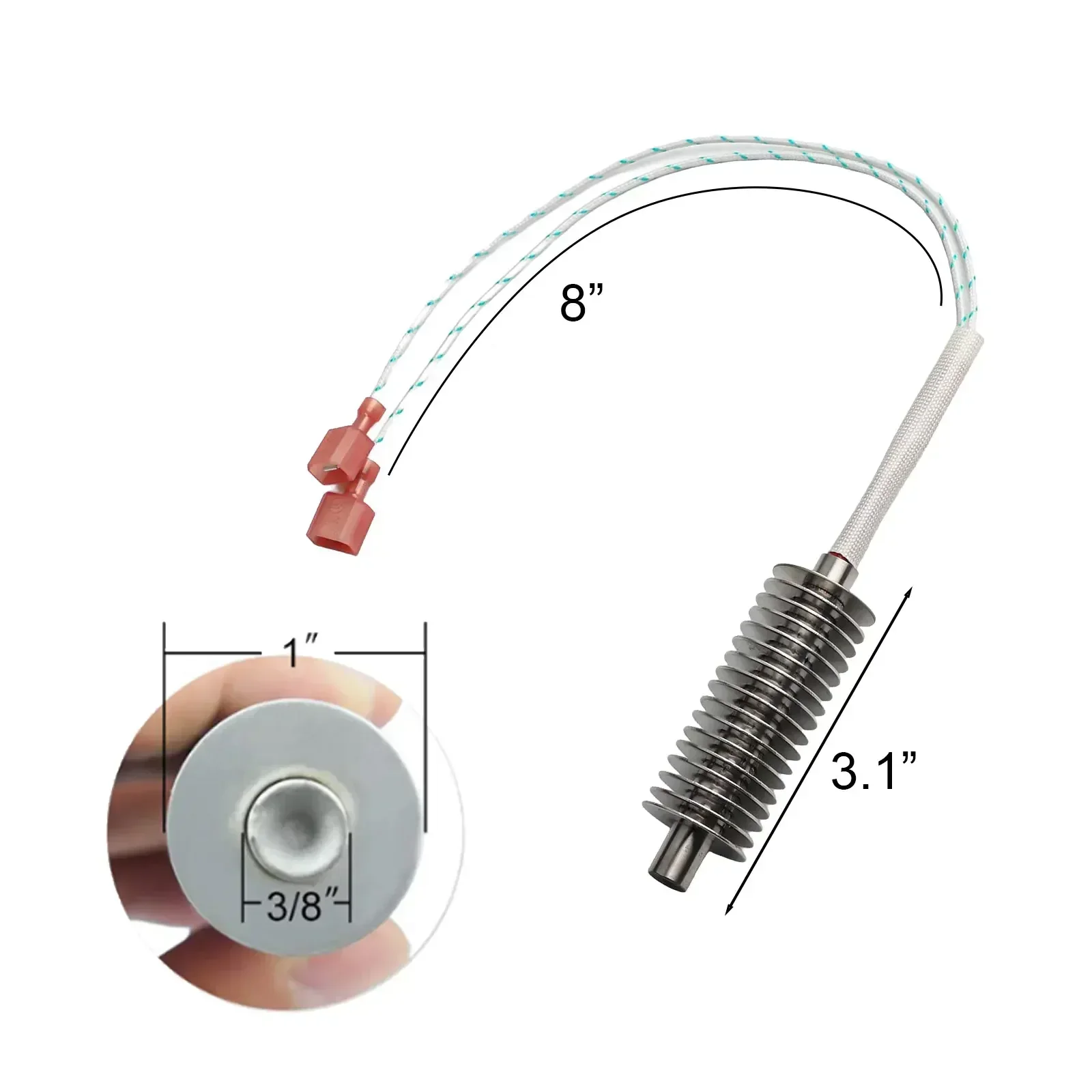 1pc Igniters With 1 Fins 3 8 Rod Accessories Fireplace Ignition Male Spades Pellet Replacement Rod Spare Parts