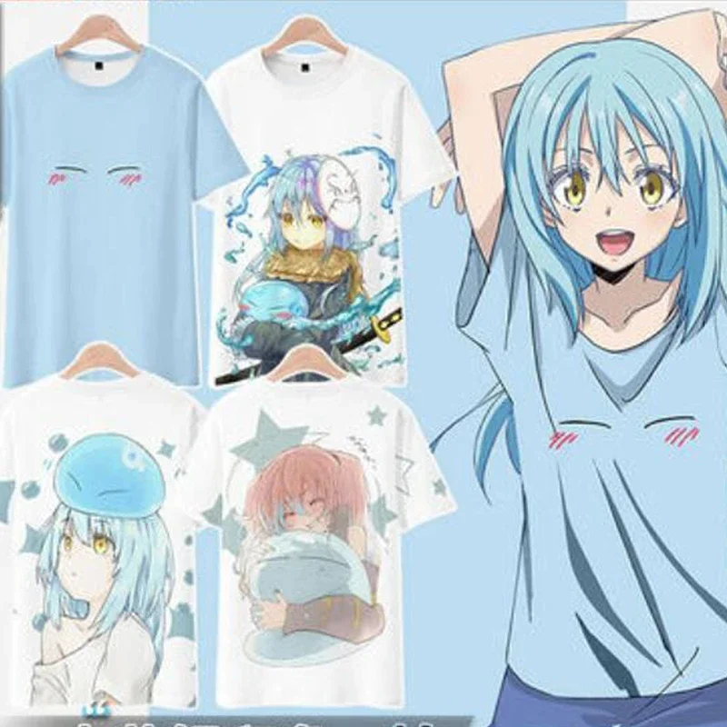 Camiseta con estampado 3D de That Time I Got Reincarnated As A Slime Rimuru Tempest, camiseta divertida de manga corta de verano para hombres y mujeres