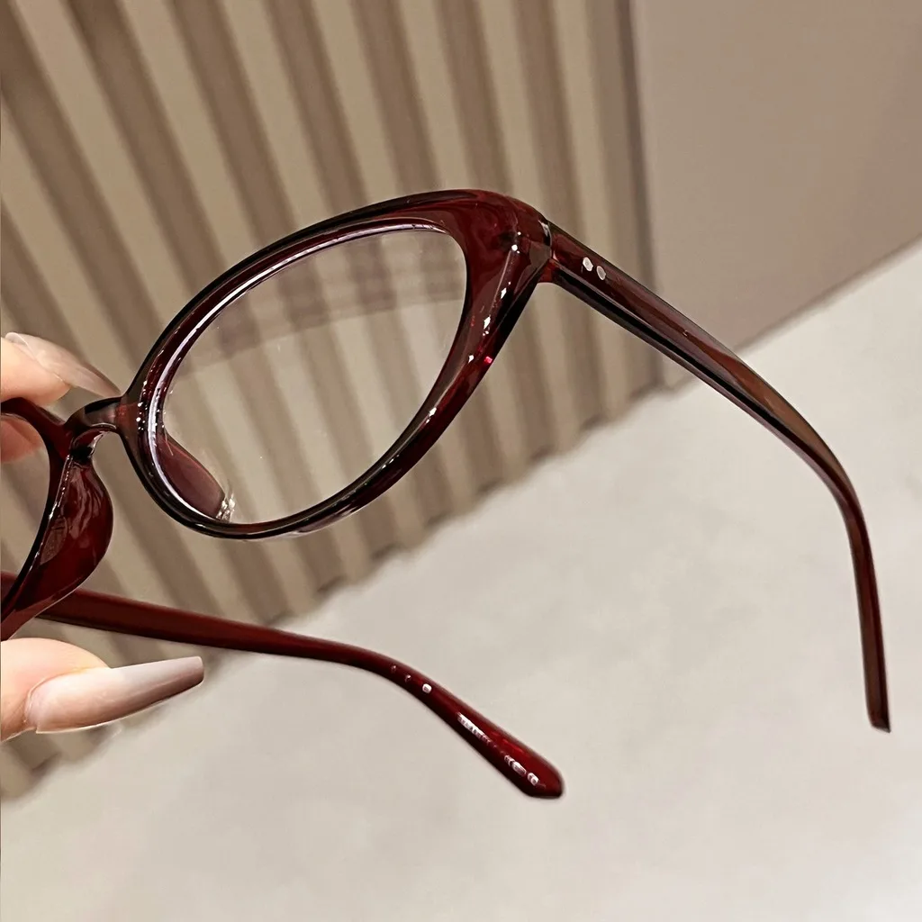 Red Small Cat Eye Frames Anti Blue Light Glasses Women'S Retro Blue-Light-Blocking Glasses Computer Glasses Reading Glasses