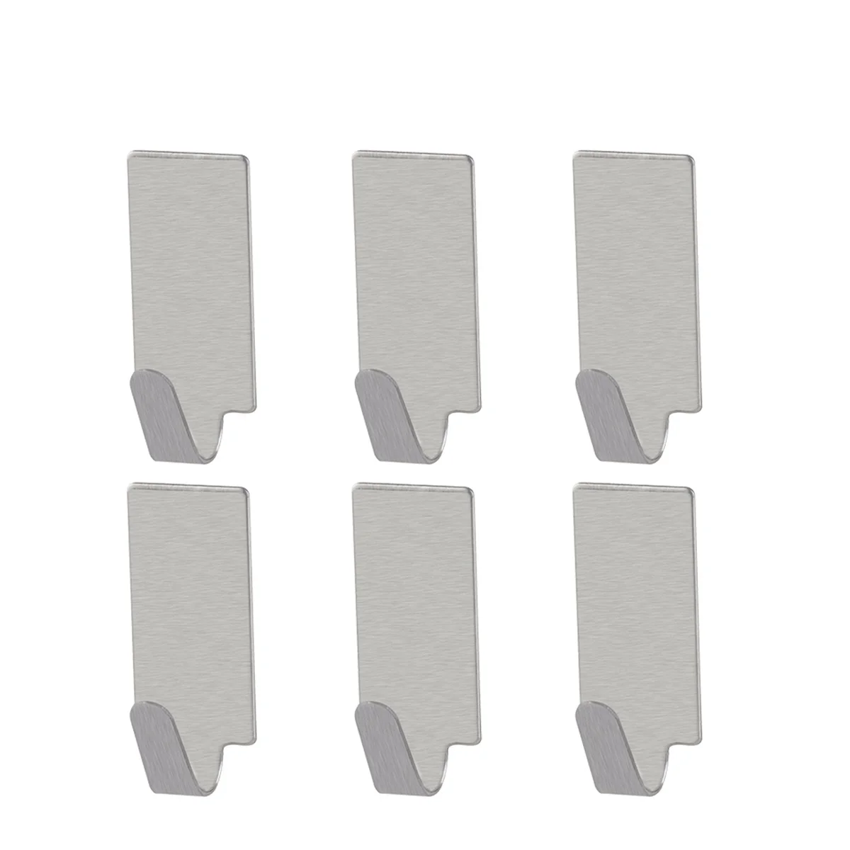 

6pcs Stainless Steel Hooks 29x16mm Silver Adhesive Wall Hooks for Kitchen Bathroom Towel Rack Easy Install No Drill Household