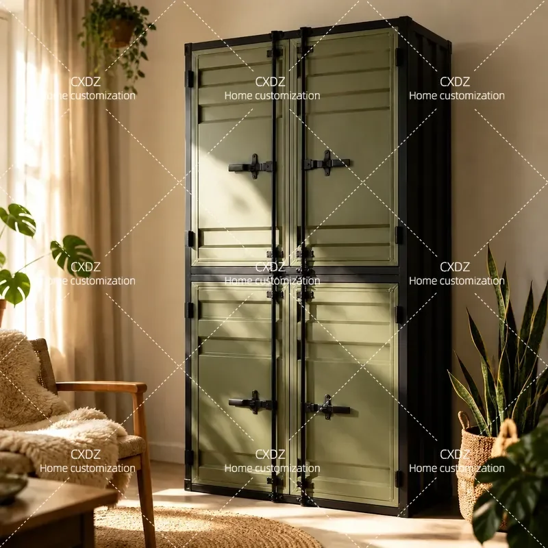 Industrial style bookcase locker bedroom gym creative container wrought iron wardrobe locker iron cabinet customization