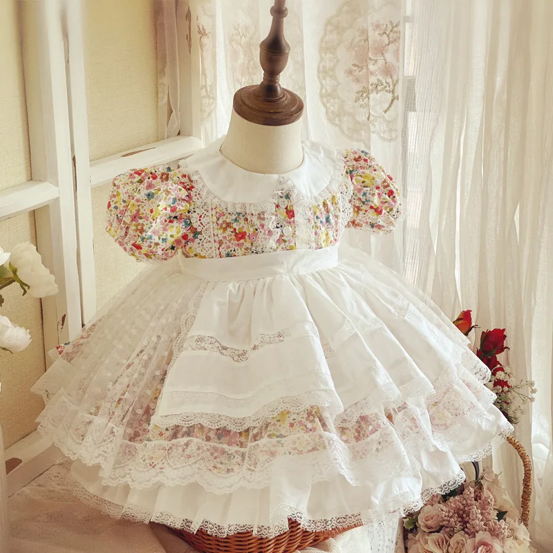 Children\'s clothes Spanish girl\'s dress summer lace dress fairy princess Lolita baby girl dress 2-12 years birthday party outfit