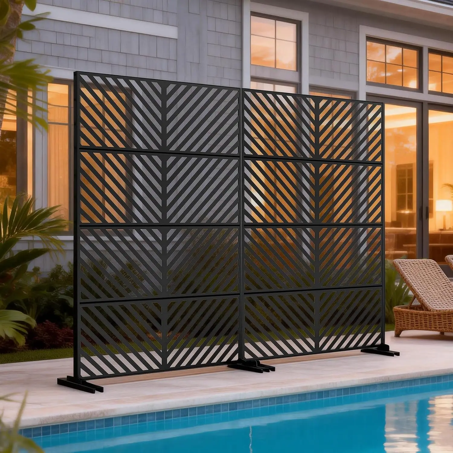 2 Pack Metal Outdoor Privacy Screen 71