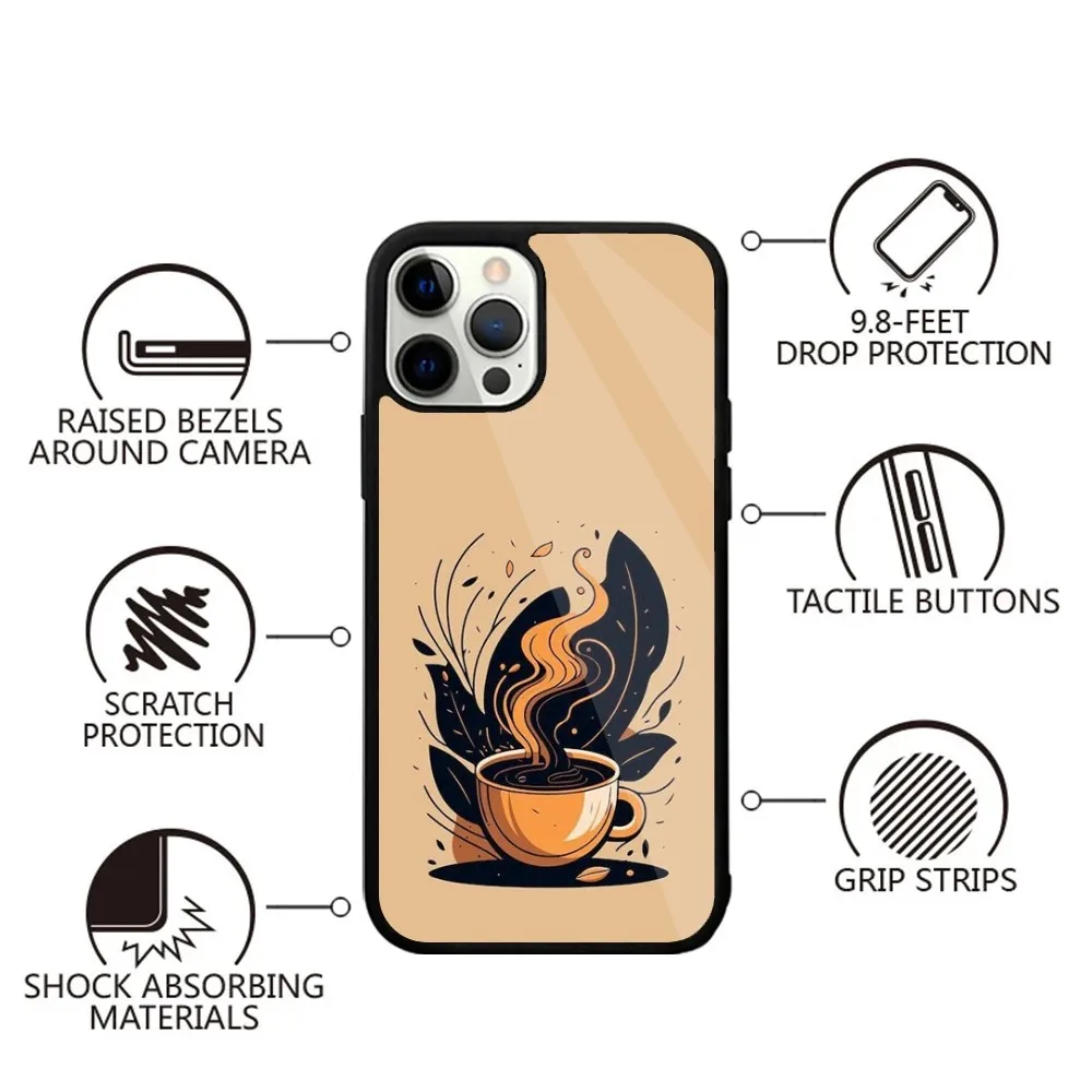 Capa de telefone legal café arte para iphone 15,14,13,12,11,plus,pro,max mini magsafe carregamento magnético sem fio