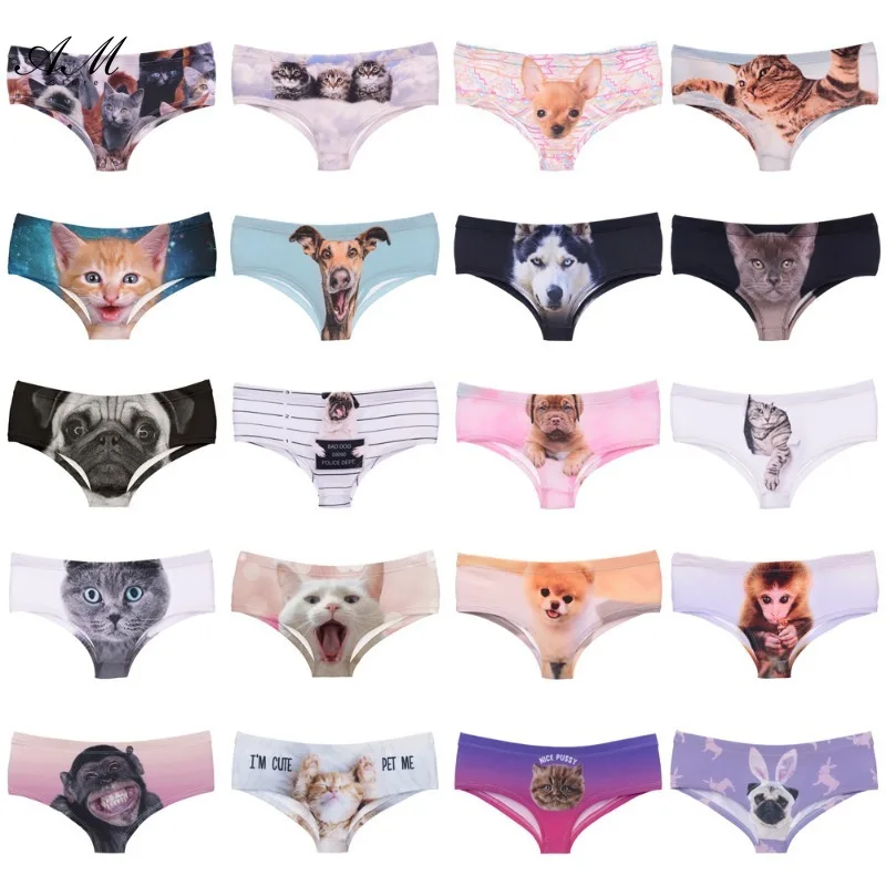 Animals Print Briefs Girls Milk Silk Lingerie Panties Elastic Breathable Women Underpant Cozy Soft Underwear