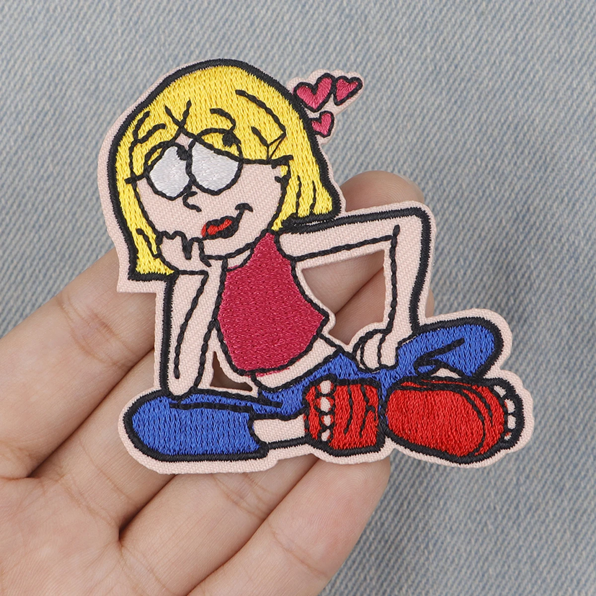 Cartoon Girl Embroidery Patch Cute Iron On Patches For Clothing Thermoadhesive Patches On Clothes DIY Sew Badges