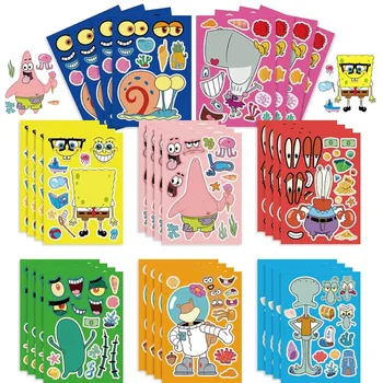 8 STKS Cartoon SpongeBob SquarePants Patrick Star Stickers Mobiele Telefoon Case Koelkast Notebook Decoratie Stickers Groothandel