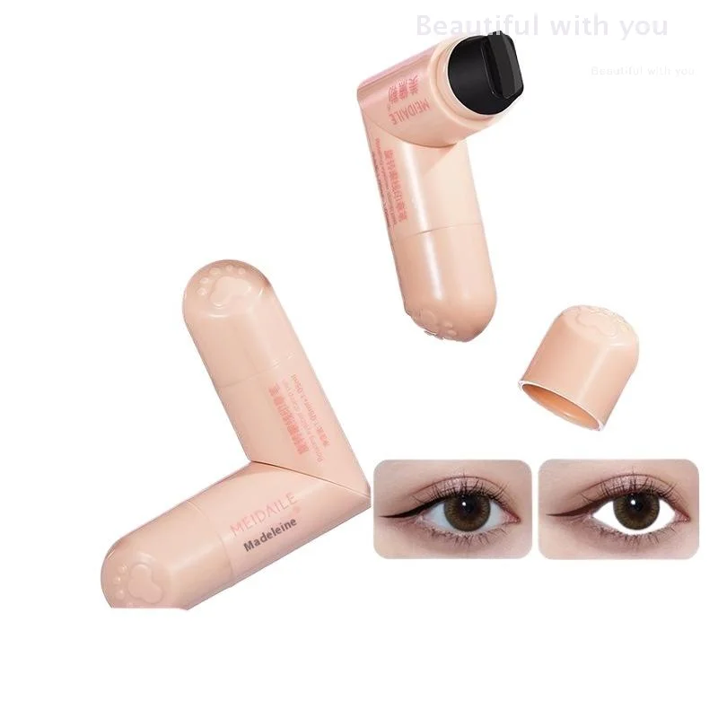 アイライナースタンプ一体型アイライナースタンプ正確な輪郭シグネット長持ちアイライナーリキッドペンメイクアップ化粧品