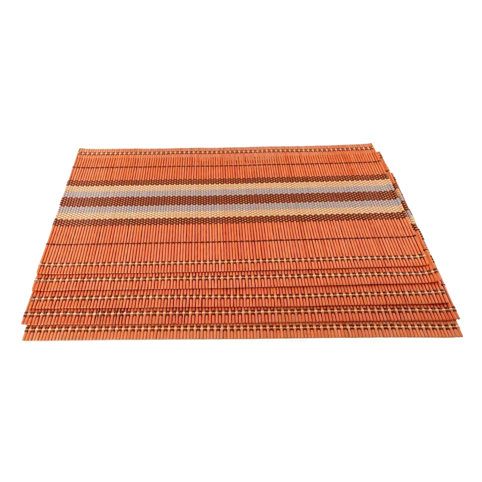 Durable Bamboo Dining Placemats 5pcs Woven Ribbed Table Mats AntiSlip & Heat Resistant Protect Your Furniture