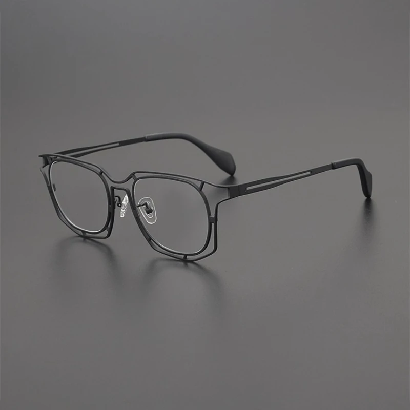 

The New Ultra-light Polygonal Titanium Frame Colorful Retro Large Frame Men's Glasses Can Be Paired with Myopic Women's Glasses